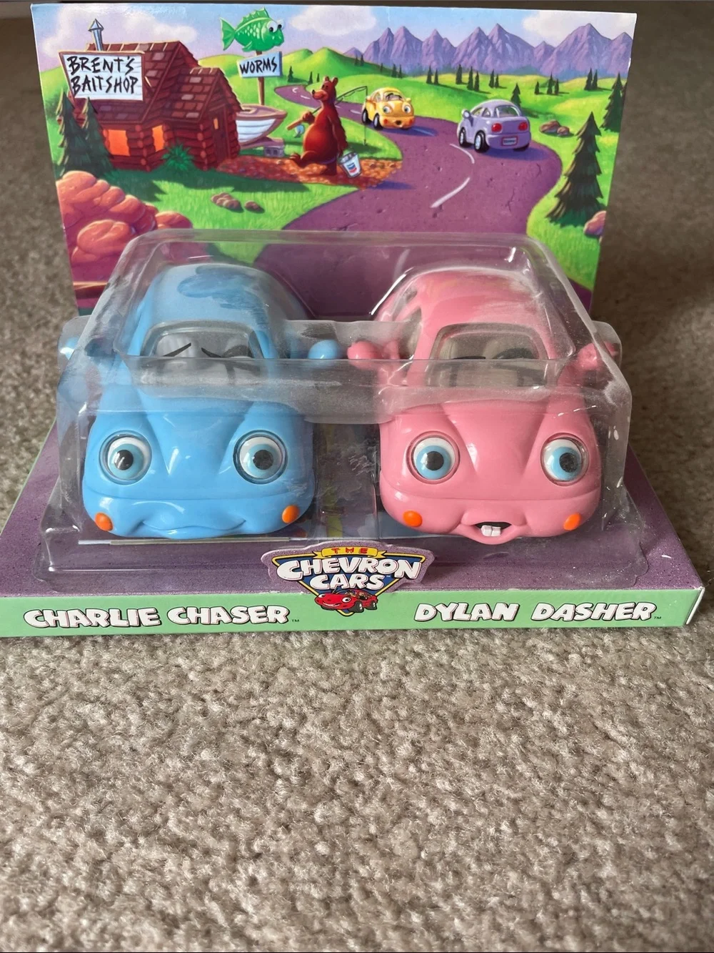 Chevron Cars Charlie Chaser & Dylan Dasher Toy Car 2-Pack - Blue & Pink